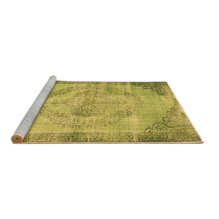 Sideview of Machine Washable Abstract Brown Contemporary Rug, wshcon1327brn