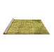 Sideview of Machine Washable Abstract Brown Contemporary Rug, wshcon1327brn