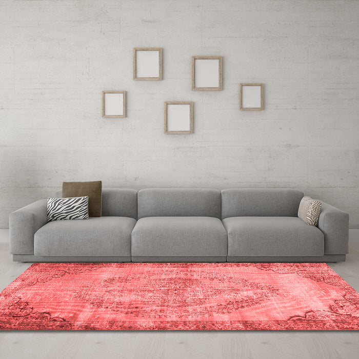 Contemporary Red Washable Rugs