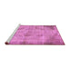 Sideview of Machine Washable Abstract Pink Contemporary Rug, wshcon1327pnk