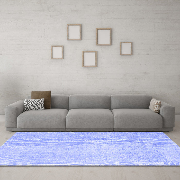 Machine Washable Abstract Blue Contemporary Rug in a Living Room, wshcon1328blu