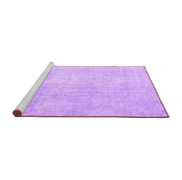Sideview of Machine Washable Abstract Purple Contemporary Area Rugs, wshcon1328pur