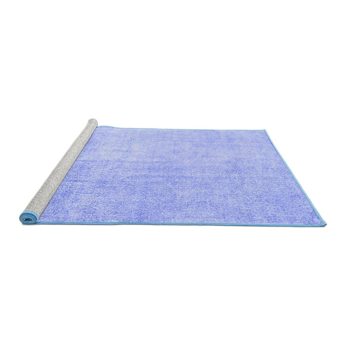 Sideview of Machine Washable Abstract Blue Contemporary Rug, wshcon1328blu