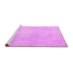 Sideview of Machine Washable Abstract Pink Contemporary Rug, wshcon1328pnk