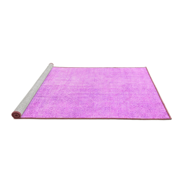 Sideview of Machine Washable Abstract Pink Contemporary Rug, wshcon1328pnk
