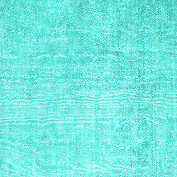 Square Machine Washable Abstract Turquoise Contemporary Area Rugs, wshcon1328turq