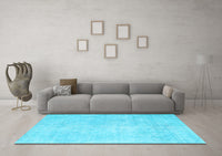 Machine Washable Abstract Light Blue Contemporary Rug, wshcon1328lblu