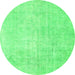 Machine Washable Abstract Green Contemporary Area Rugs, wshcon1328grn