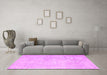 Machine Washable Abstract Pink Contemporary Rug in a Living Room, wshcon1328pnk