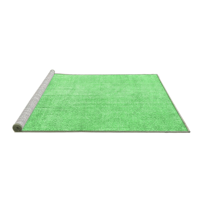 Sideview of Machine Washable Abstract Emerald Green Contemporary Area Rugs, wshcon1328emgrn
