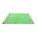 Sideview of Machine Washable Abstract Emerald Green Contemporary Area Rugs, wshcon1328emgrn