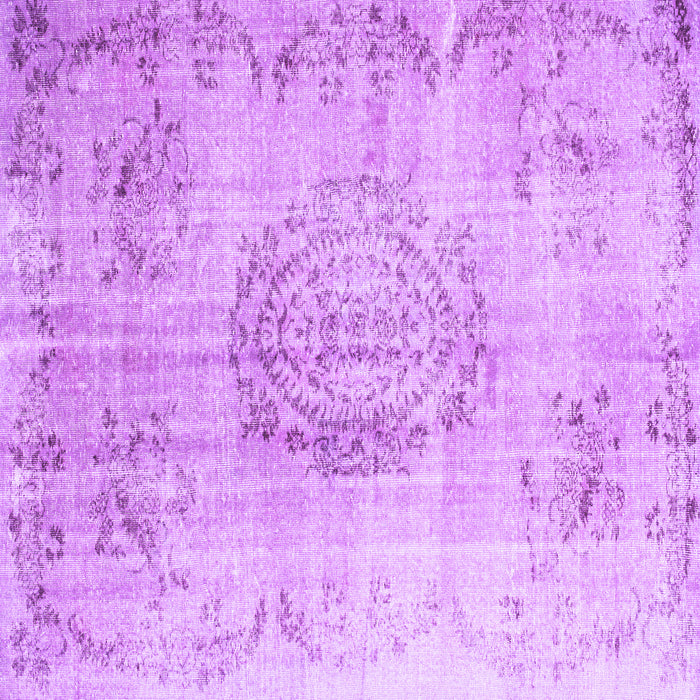Square Machine Washable Abstract Purple Contemporary Area Rugs, wshcon1329pur