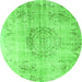 Machine Washable Abstract Green Contemporary Area Rugs, wshcon1329grn