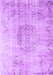 Machine Washable Abstract Purple Contemporary Area Rugs, wshcon1329pur