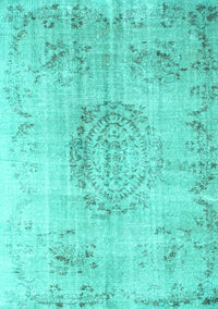 Abstract Turquoise Contemporary Rug, con1329turq