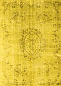 Abstract Yellow Contemporary Rug, con1329yw