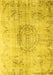 Abstract Yellow Contemporary Rug, con1329yw