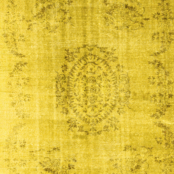 Abstract Yellow Contemporary Rug, con1329yw