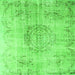 Serging Thickness of Abstract Green Contemporary Rug, con1329grn