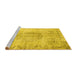 Sideview of Machine Washable Abstract Yellow Contemporary Rug, wshcon1329yw