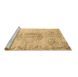 Sideview of Machine Washable Abstract Brown Contemporary Rug, wshcon1329brn