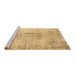 Sideview of Machine Washable Abstract Brown Contemporary Rug, wshcon1329brn