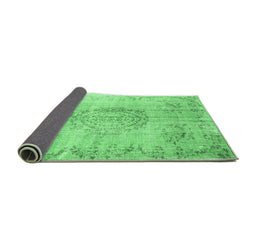 Sideview of Abstract Emerald Green Contemporary Rug, con1329emgrn