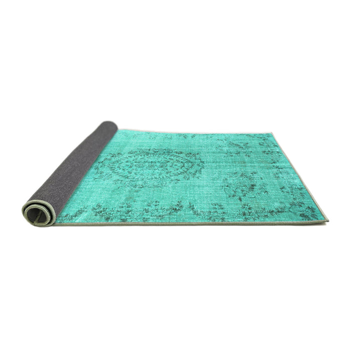 Sideview of Abstract Turquoise Contemporary Rug, con1329turq