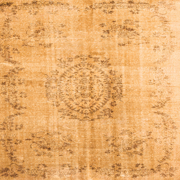 Round Machine Washable Abstract Orange Contemporary Area Rugs, wshcon1329org