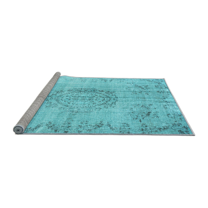 Sideview of Machine Washable Abstract Light Blue Contemporary Rug, wshcon1329lblu