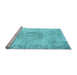 Sideview of Machine Washable Abstract Light Blue Contemporary Rug, wshcon1329lblu