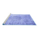 Sideview of Machine Washable Abstract Blue Contemporary Rug, wshcon1329blu