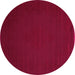 Round Machine Washable Abstract Pink Contemporary Rug, wshcon132pnk