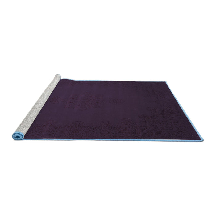 Sideview of Machine Washable Abstract Blue Contemporary Rug, wshcon132blu