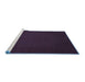 Sideview of Machine Washable Abstract Blue Contemporary Rug, wshcon132blu