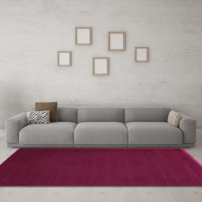 Machine Washable Abstract Purple Contemporary Area Rugs in a Living Room, wshcon132pur