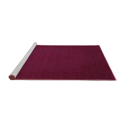 Sideview of Machine Washable Abstract Purple Contemporary Area Rugs, wshcon132pur