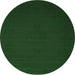 Round Abstract Emerald Green Contemporary Rug, con132emgrn