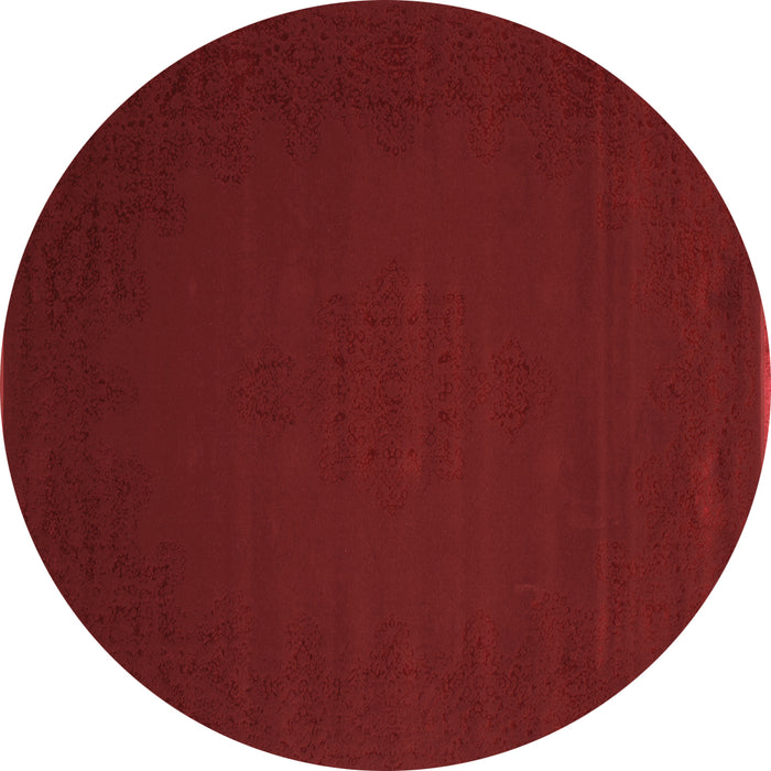 Round Abstract Brown Contemporary Rug, con132brn