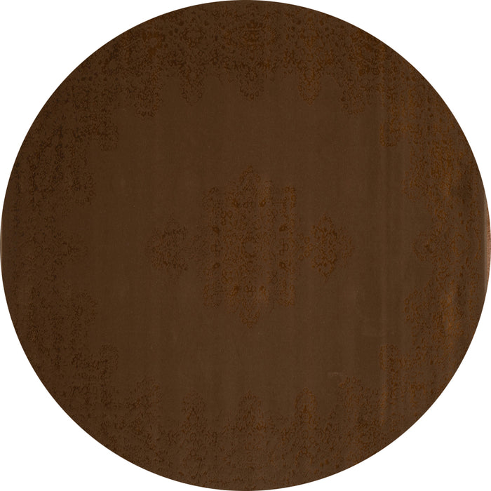 Round Machine Washable Abstract Turquoise Contemporary Area Rugs, wshcon132turq