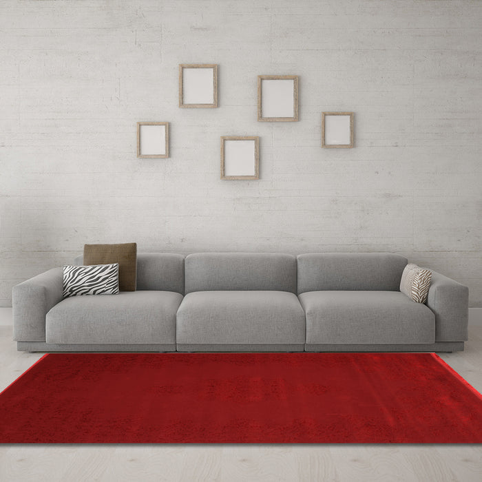 Machine Washable Abstract Orange Contemporary Area Rugs in a Living Room, wshcon132org
