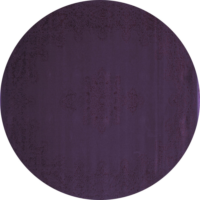 Round Abstract Blue Contemporary Rug, con132blu