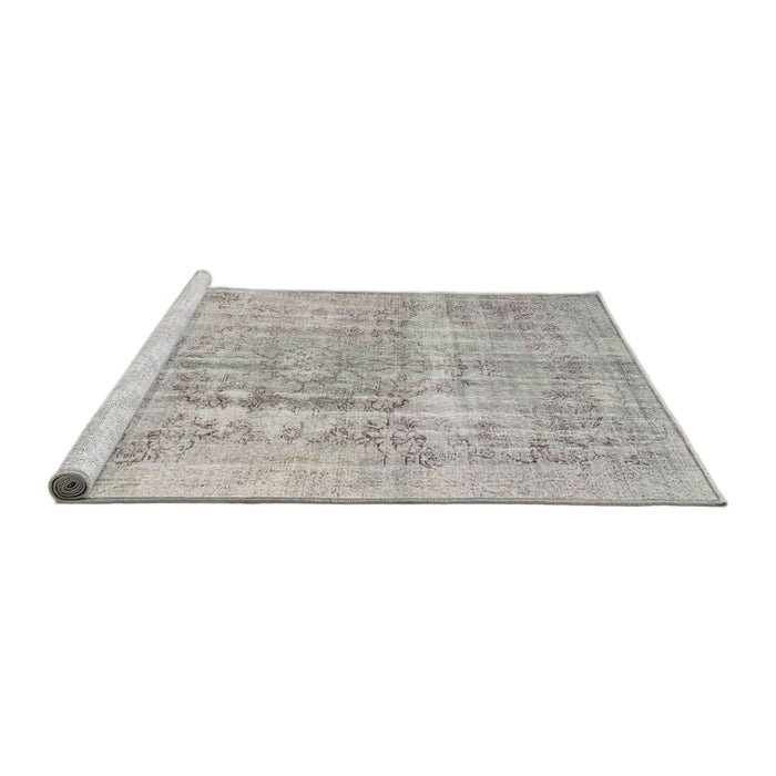 Serging Thickness of Machine Washable Contemporary Pale Silver Gray Rug, wshcon1330