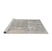 Serging Thickness of Machine Washable Contemporary Pale Silver Gray Rug, wshcon1330