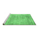 Sideview of Machine Washable Abstract Emerald Green Contemporary Area Rugs, wshcon1330emgrn