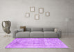 Machine Washable Abstract Purple Contemporary Area Rugs in a Living Room, wshcon1330pur