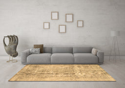 Machine Washable Abstract Brown Contemporary Rug in a Living Room,, wshcon1330brn