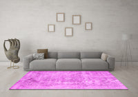 Machine Washable Abstract Pink Contemporary Rug, wshcon1330pnk