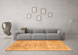 Machine Washable Abstract Orange Contemporary Area Rugs in a Living Room, wshcon1330org