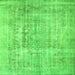 Serging Thickness of Abstract Green Contemporary Rug, con1330grn